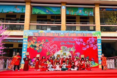 Bài múa ” Liên khúc mùa xuân ơi – Ngày tết quê em” – Lớp 5 tuổi C