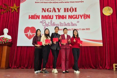 Trường mầm non Mỹ Thịnh, Phường Mỹ Lộc tham gia hiến máu tình nguyện